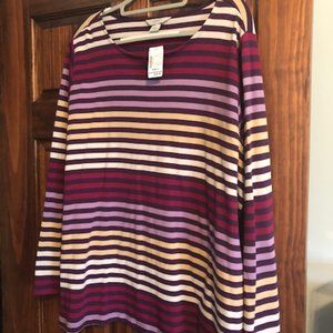 CJ Banks Purple Stripe Tunic NWT